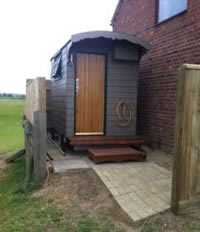 Shepherd's Hut shower